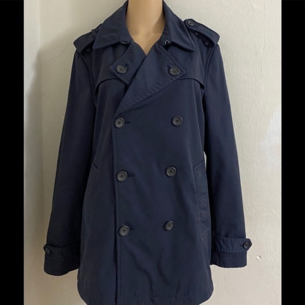 Banana Republic Navy Double-Breasted Trench Coat
